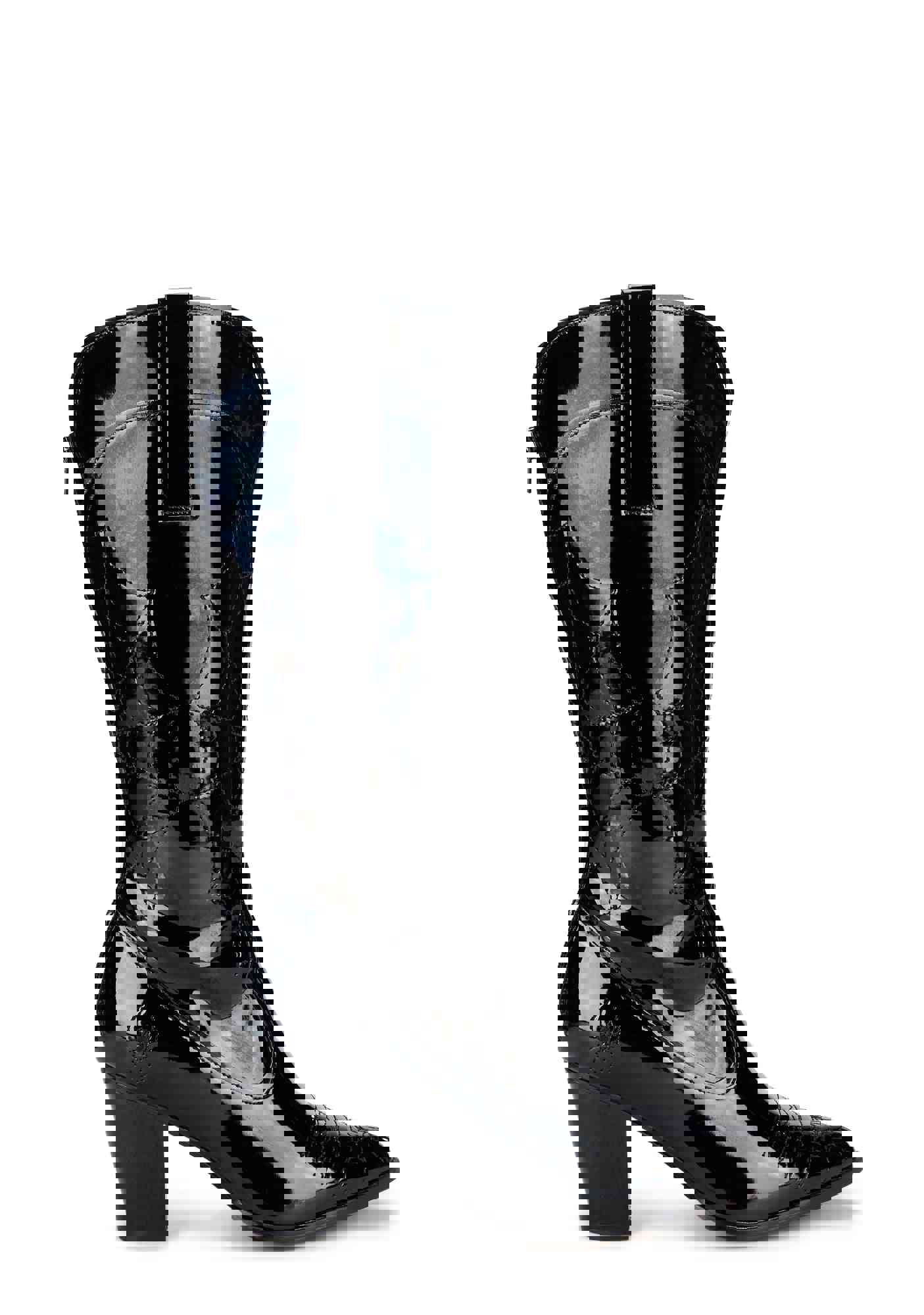 Space Cowgirl Web Cowboy Boots - Vegan Leather with Spider Web Stitching