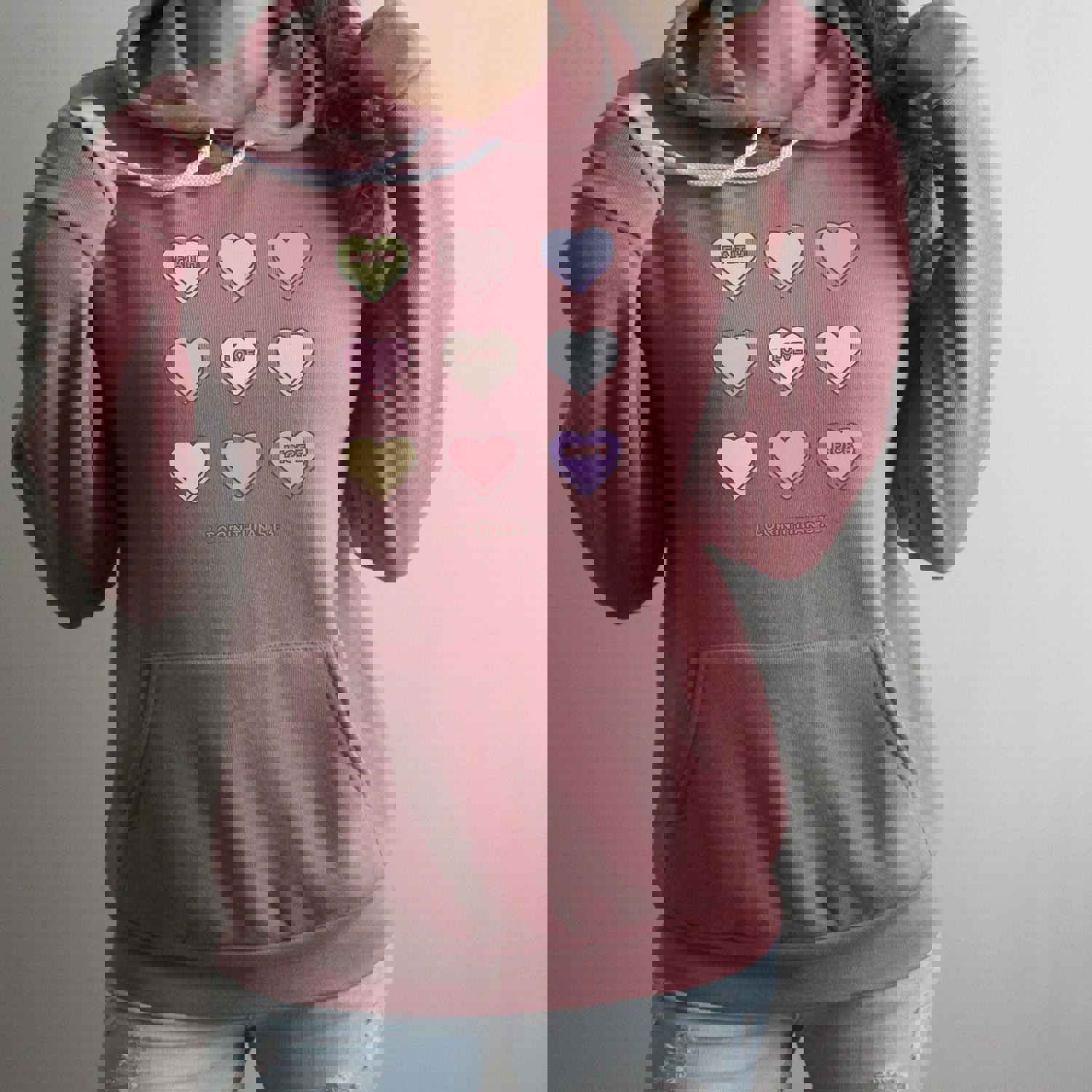 Faith Hope Love Conversation Hearts Premium Unisex Pullover Hoodie