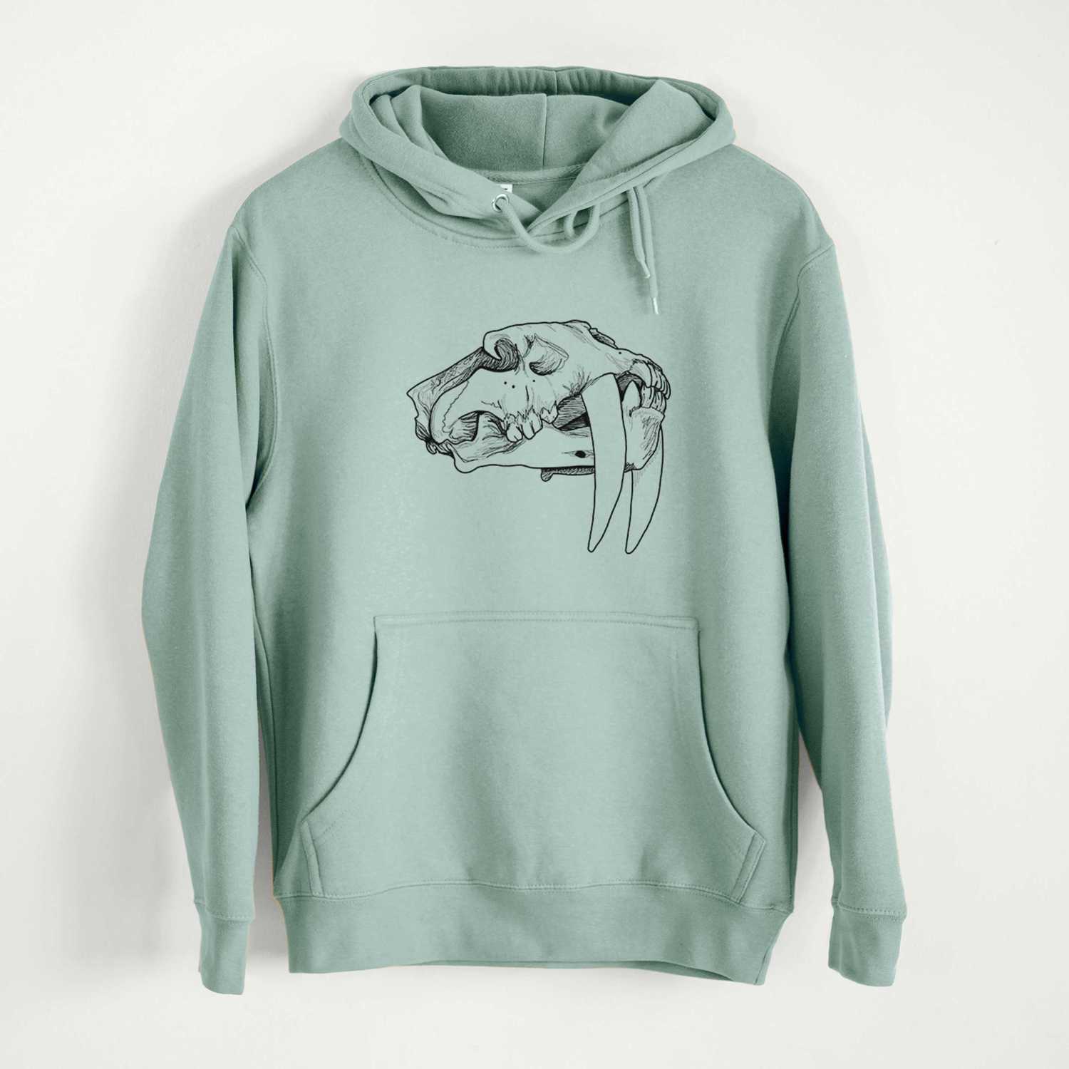 Saber-toothed Tiger Skull - Mid-Weight Unisex Premium Blend Hoodie