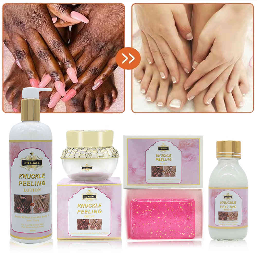 5D Gluta Dark Knuckles Clears Skincare Set 4 IN 1 - Whitening & Blemish Removal for Elbows, Knees & Toes