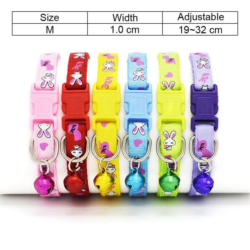 Reflective Cat Collar with Bell for Small Dogs and Puppies - 6 Pieces
