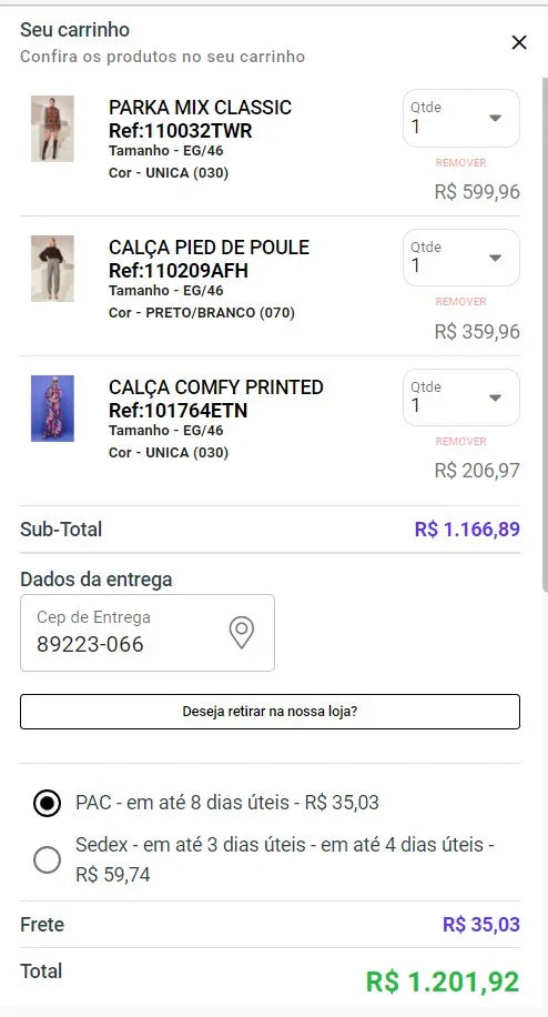 Brazilian Fashion Collection - Parka, Pants, Shirt, Dress & More