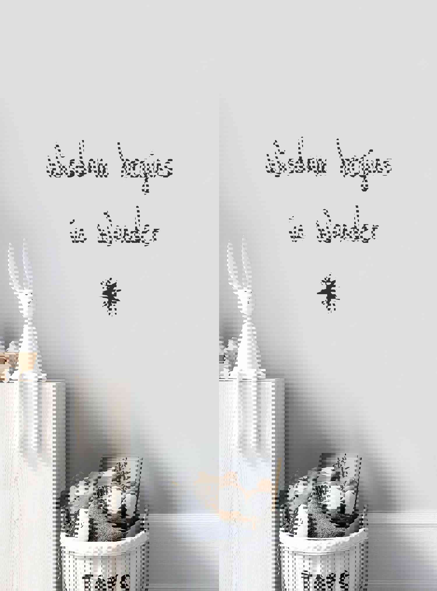 Simple Shapes Wisdom Begins in Wonder Wall Decal