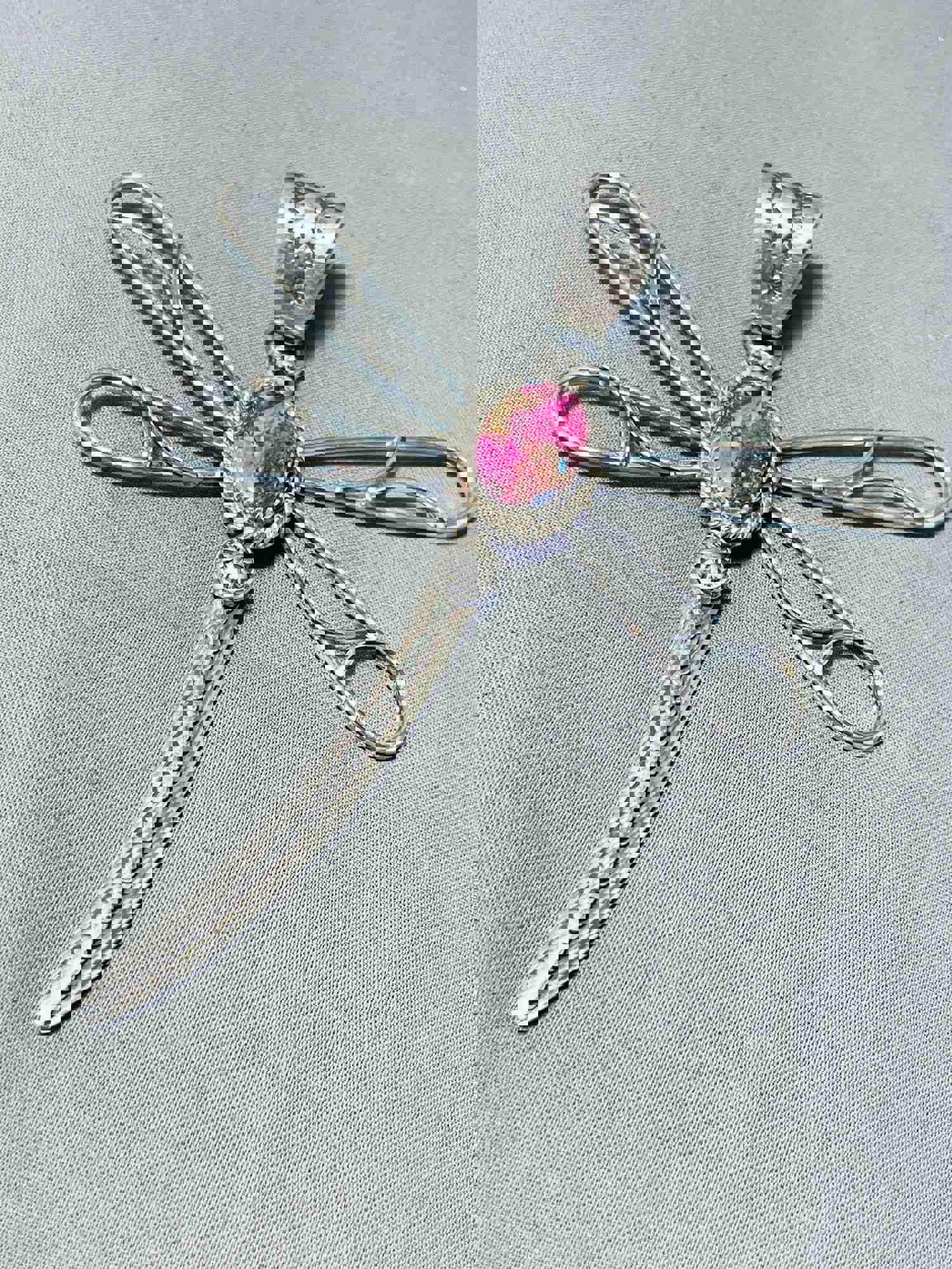 Signed Native American Navajo Purple Spiny Oyster Sterling Silver Dragonfly Pendant