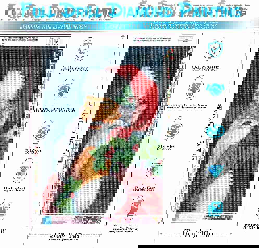 PJOESL 6 Pack Christmas Diamond Painting Kits for Adults - DIY 5D Full Round Drill Crystal Rhinestone Art