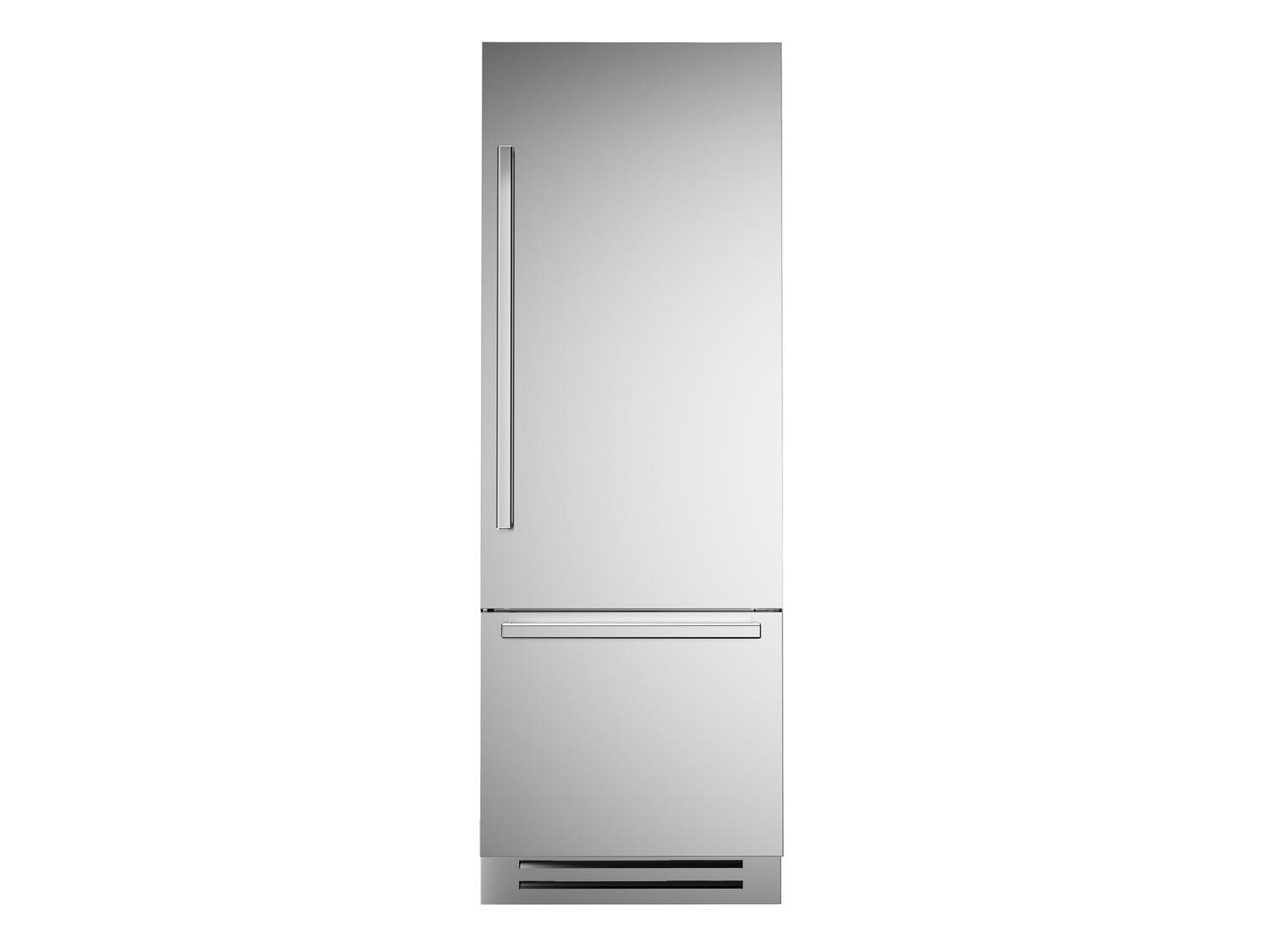 Bertazzoni REF30BMBIXRT 30 Inch Built-In Bottom Mount Refrigerator With Ice Maker, Stainless Steel
