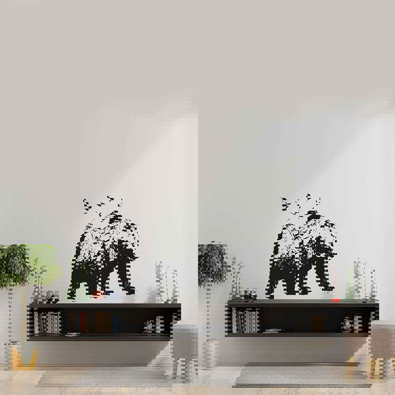 Animal Life Quote Vinyl Wall Sticker Decal - Mountain Bear Silhouette