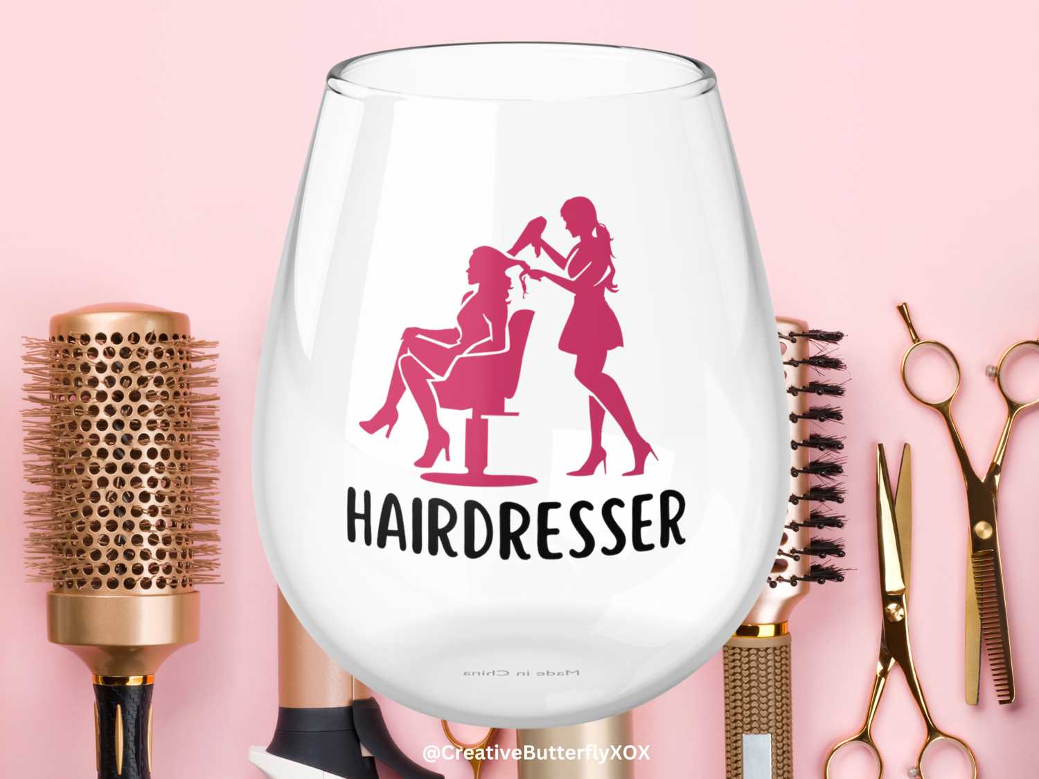 Hairdresser Stemless Wine Glass - Perfect Gift for Stylists