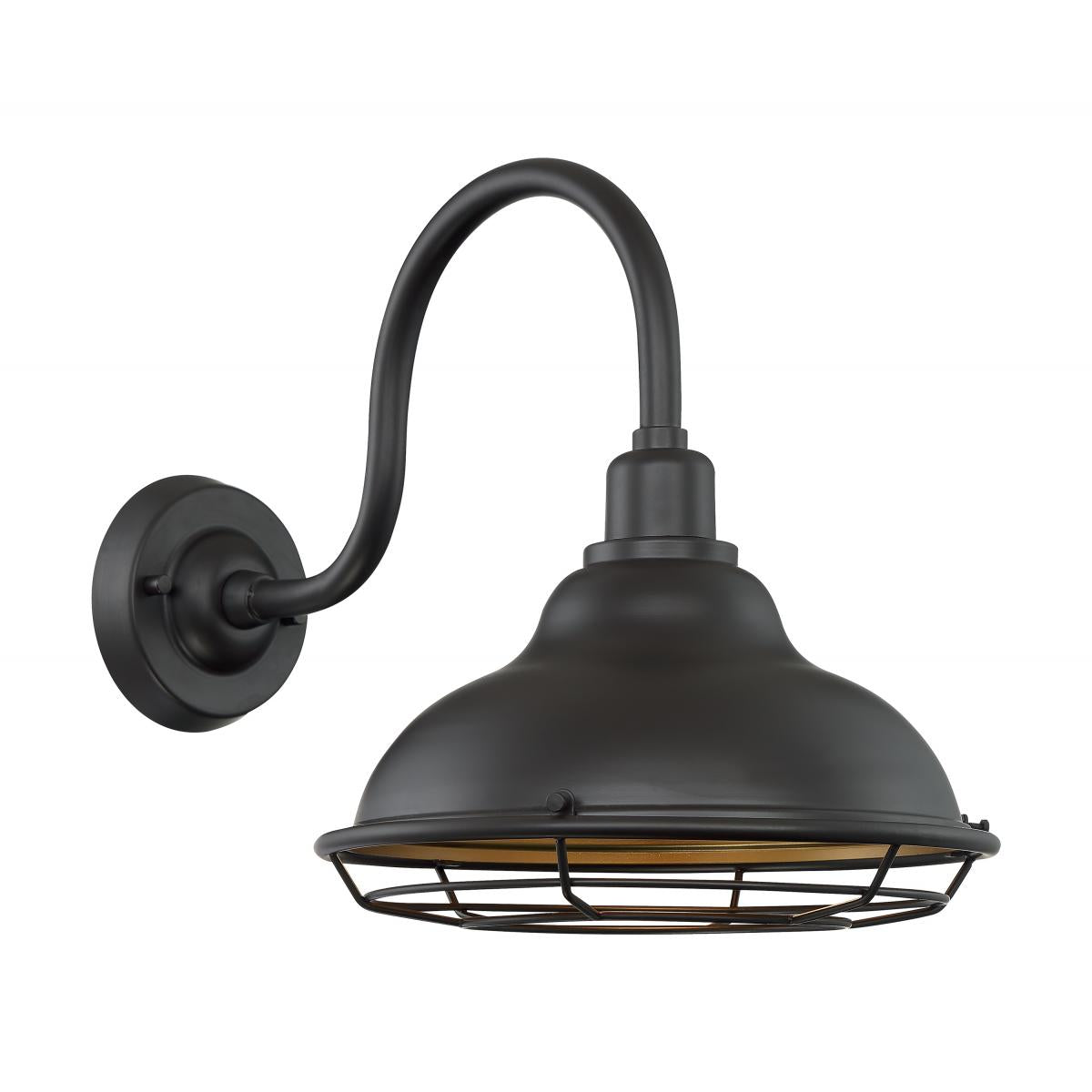 60-7012 NEWBRIDGE 1LT LG OUTDOOR WALL Sconce - Dark Bronze and Gold Finish