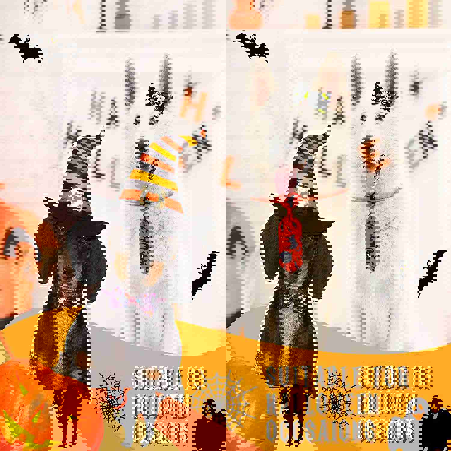 34 Pieces Halloween Dog Bow Ties Collar Set with Adjustable Accessories for Pets