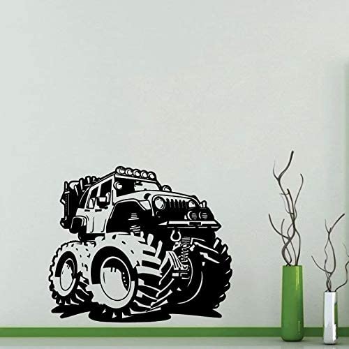 Trucks Vinyl Wall Sticker Wall Decal - Big Wheels Monster Truck Cars Toy Car Ride