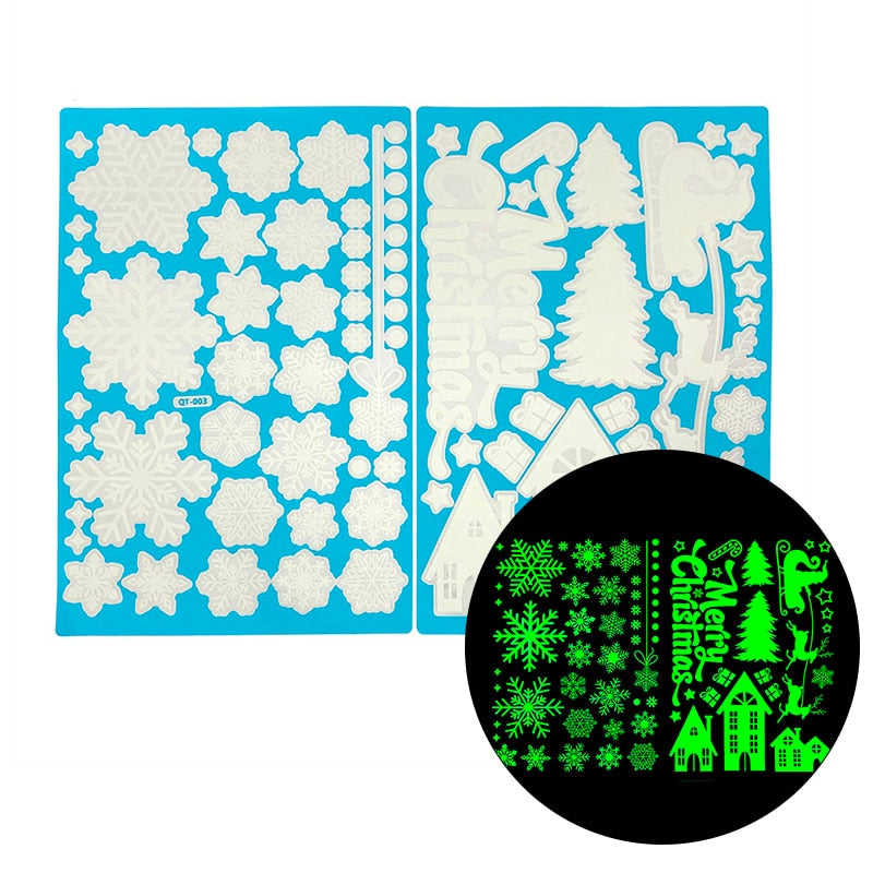Qfdian CHRISTMAS Decorations - Merry Christmas Snowflake Snowman Window Sticker