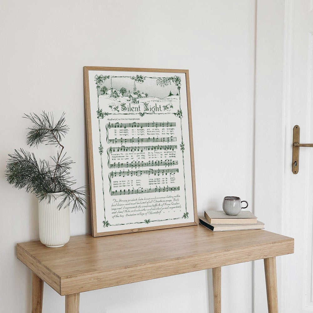 Silent Night Printable Vintage Sheet Music - Christmas Hymn Carol Collection