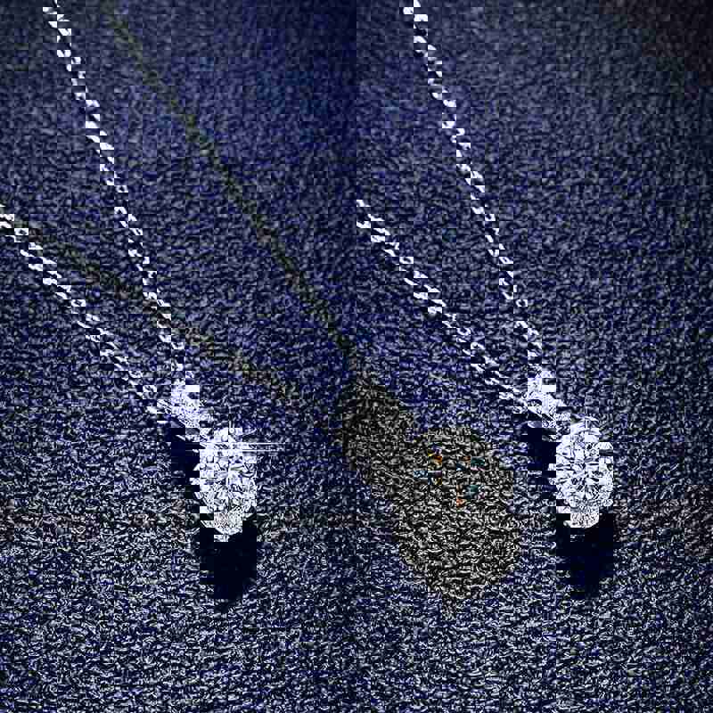 Olivia Cushion Cut Necklace - 925 Sterling Silver with High-Quality CZ