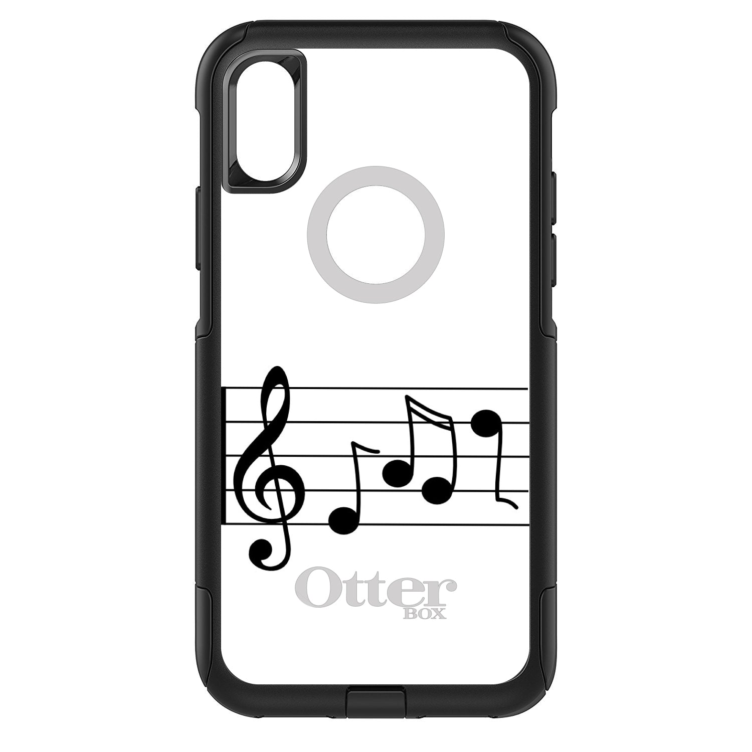 DistinctInk™ OtterBox Commuter Series Case for Apple iPhone or Samsung Galaxy - Treble Staff Music Notes