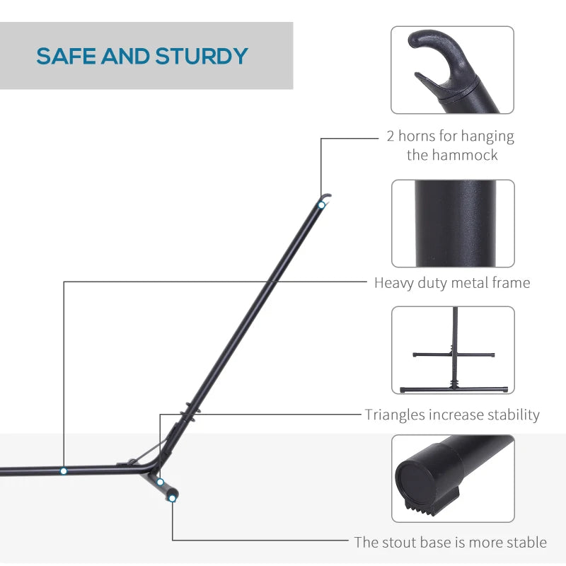 Outsunny Universal Hammock Stand 10-13ft Adjustable Steel Stand for Indoor and Outdoor Use