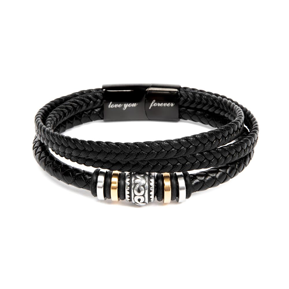 Nephew Gift From Aunt - Inspirational Mens Braided Leather Bracelet
