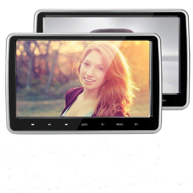 Cemicen 2PCS 10.1 Inch Car Headrest Monitor with DVD Player, USB/SD/HDMI/IR/FM, TFT LCD Screen, Touch Button & Game Remote Control
