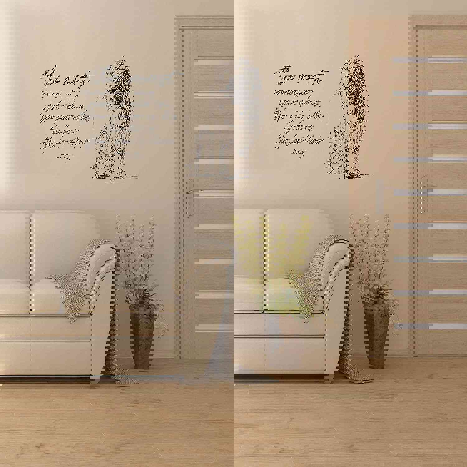 Animal Life Quote Vinyl Wall Sticker Decal - Power Lion Motivation Quote