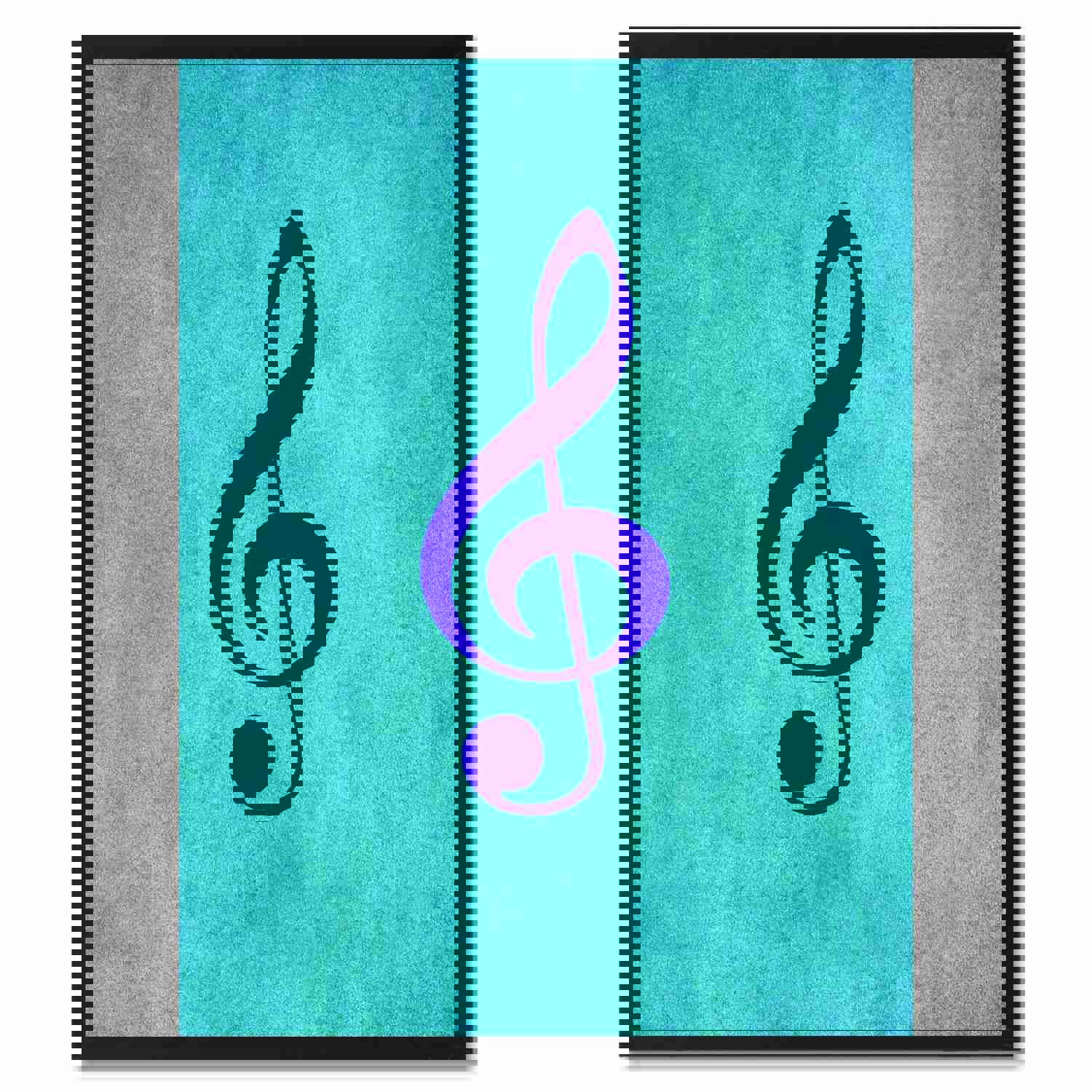 Treble Music Aqua Canvas Print Pictures Frames for Office and Home Décor Wall Art