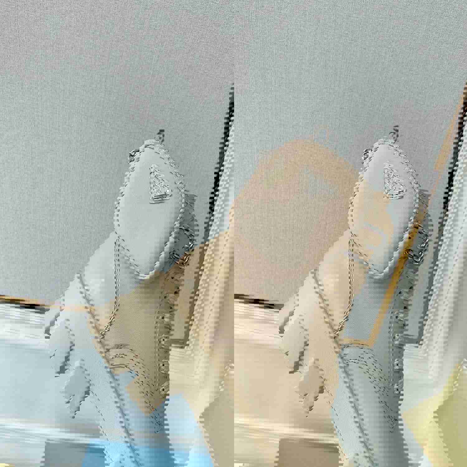 Prada Monolith Brushed Rois Leather And Nylon Boots