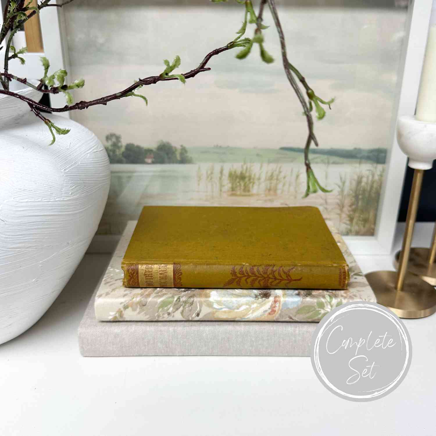 Yellow Decorative Books for Shelf Decor