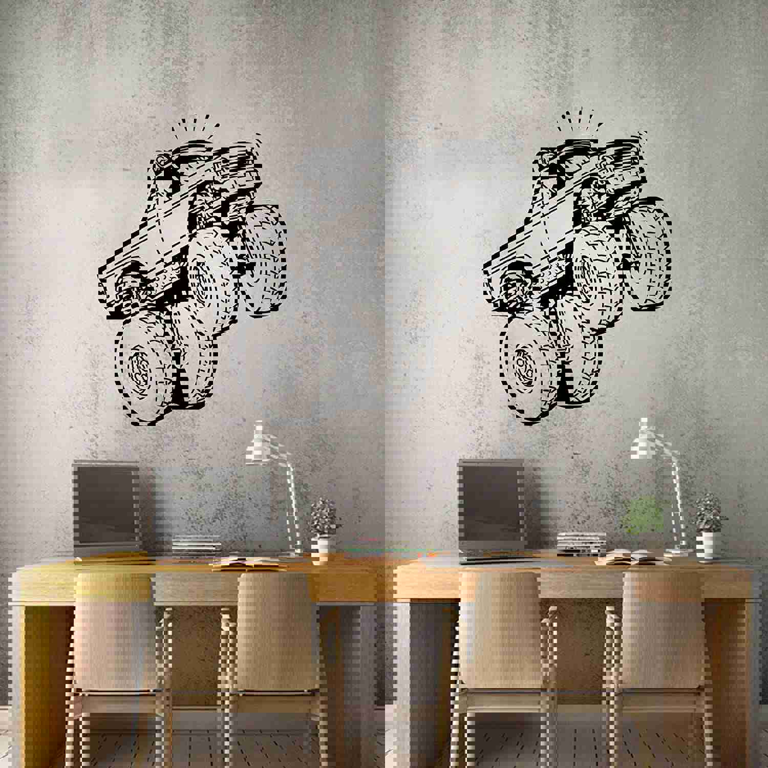 Monster Truck Vinyl Wall Sticker - Durable Decal for Kids and Adults