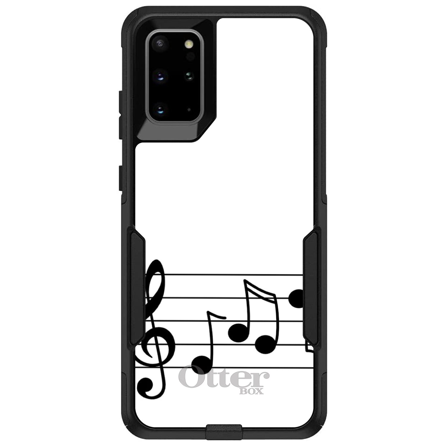 DistinctInk™ OtterBox Commuter Series Case for Apple iPhone or Samsung Galaxy - Treble Staff Music Notes