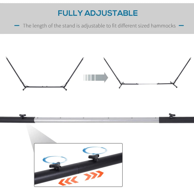 Outsunny Universal Hammock Stand 10-13ft Adjustable Steel Stand for Indoor and Outdoor Use