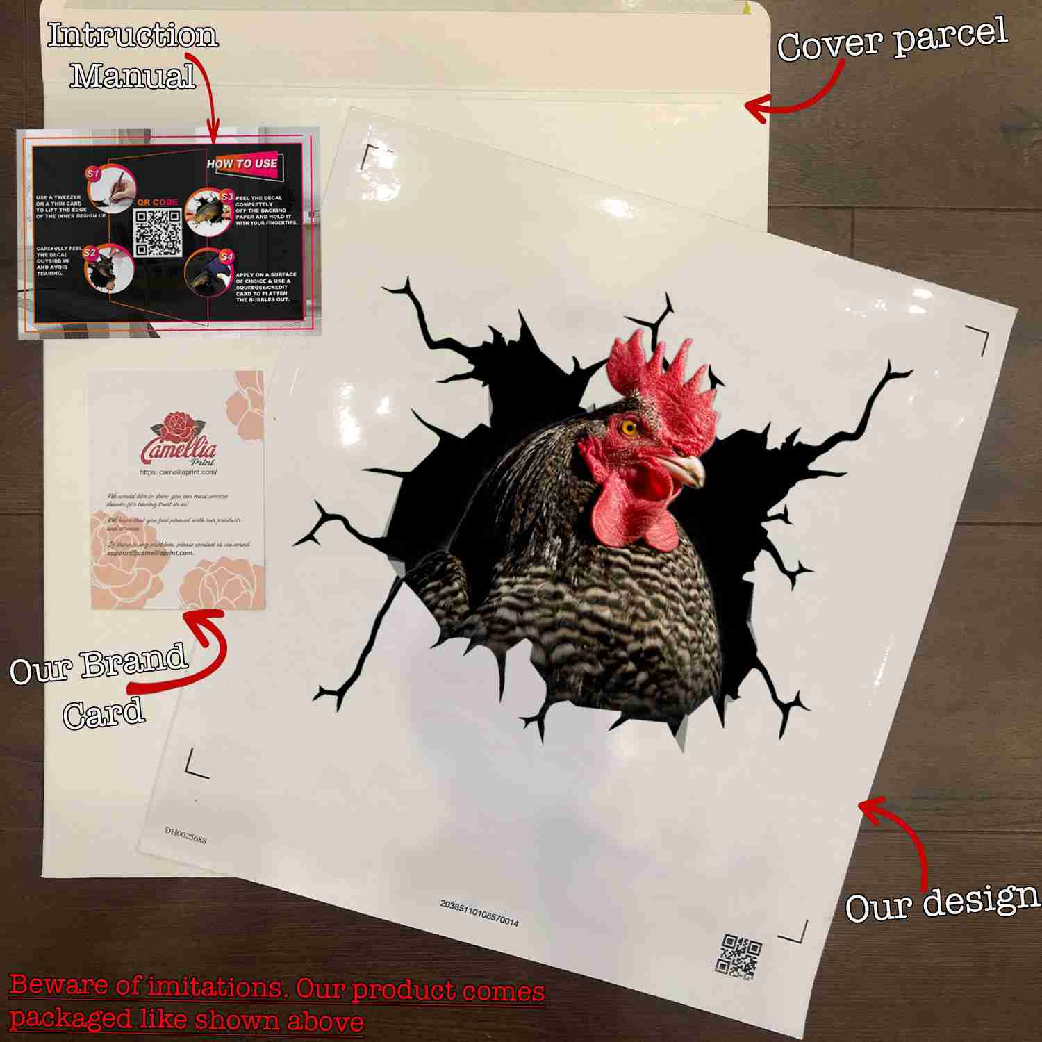 Plymouth Rock Chicken Crack Decor Decal - Custom Car Stickers for Outdoor & Indoor Use