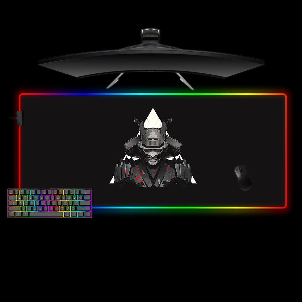 Samurai Triangle Design RGB Gaming Mouse Pad with LED Strip