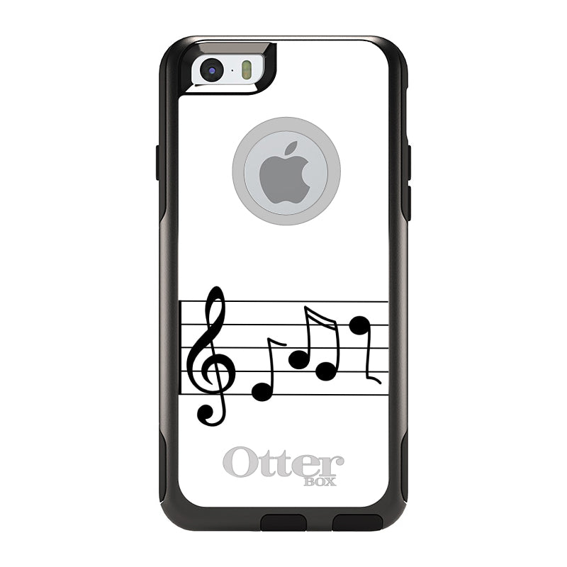 DistinctInk™ OtterBox Commuter Series Case for Apple iPhone or Samsung Galaxy - Treble Staff Music Notes
