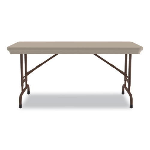 Correll Adjustable Folding Table Rectangular 48x24x22 To 32 Mocha Top Brown Legs