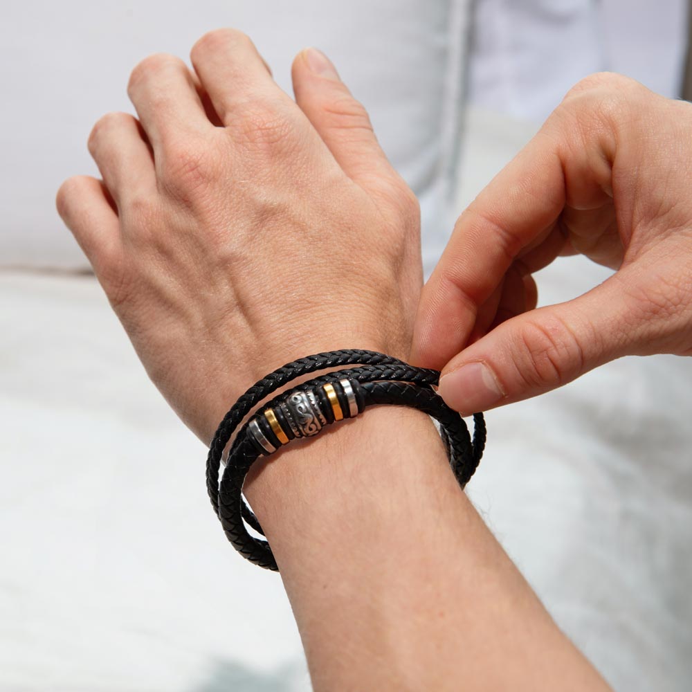 Keepsake Braided Leather Bracelet for Men - Always Have, Always Will