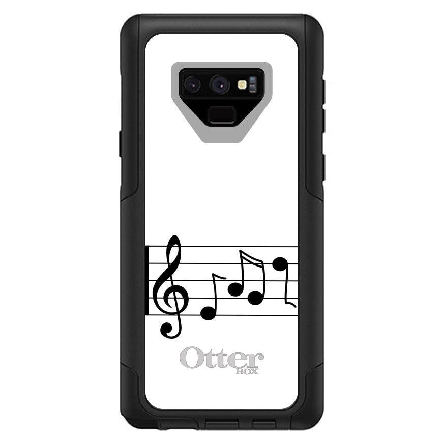 DistinctInk™ OtterBox Commuter Series Case for Apple iPhone or Samsung Galaxy - Treble Staff Music Notes