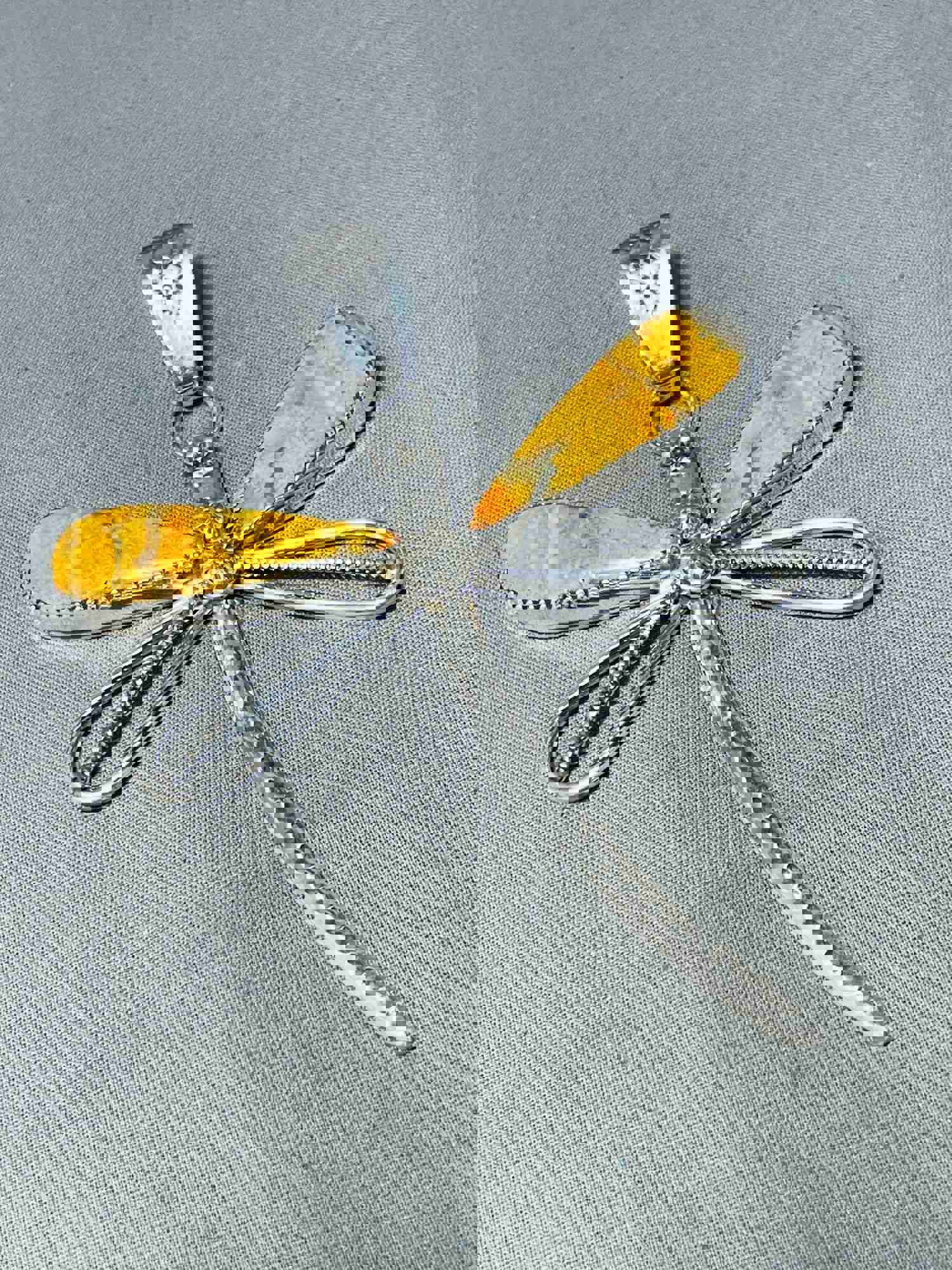 Exquisite Navajo Sterling Silver Dragonfly Pendant with Honeybee Wings