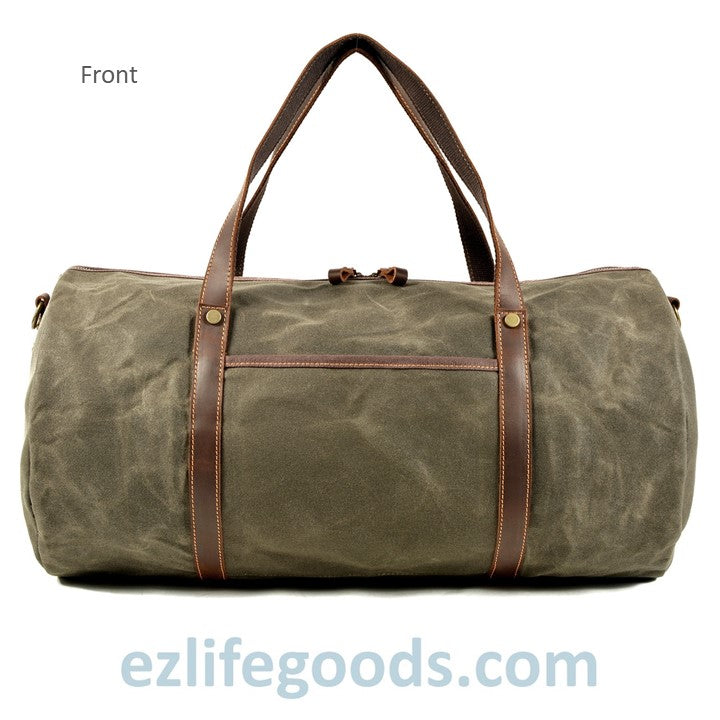 Retro Canvas and Cowhide Duffle Weekender Bag - Large Capacity Gym Bag