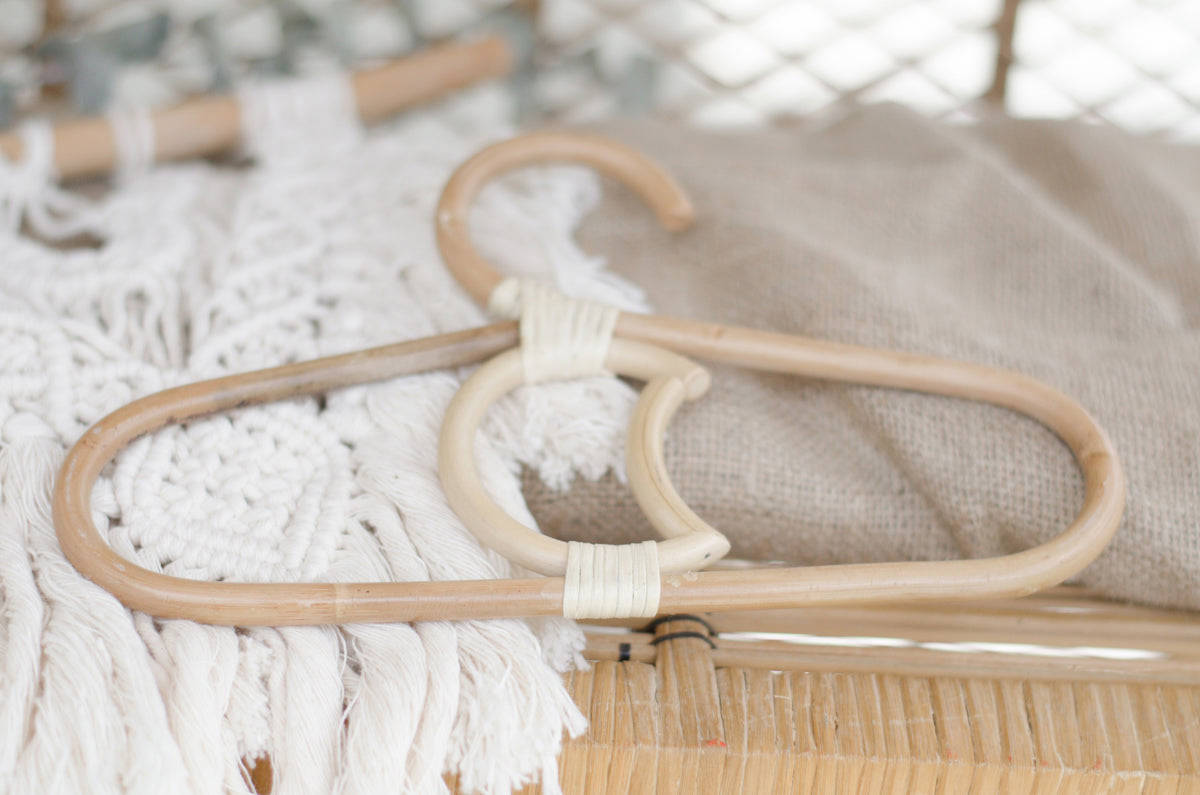 Handmade Rattan Clothing Hangers for Kids