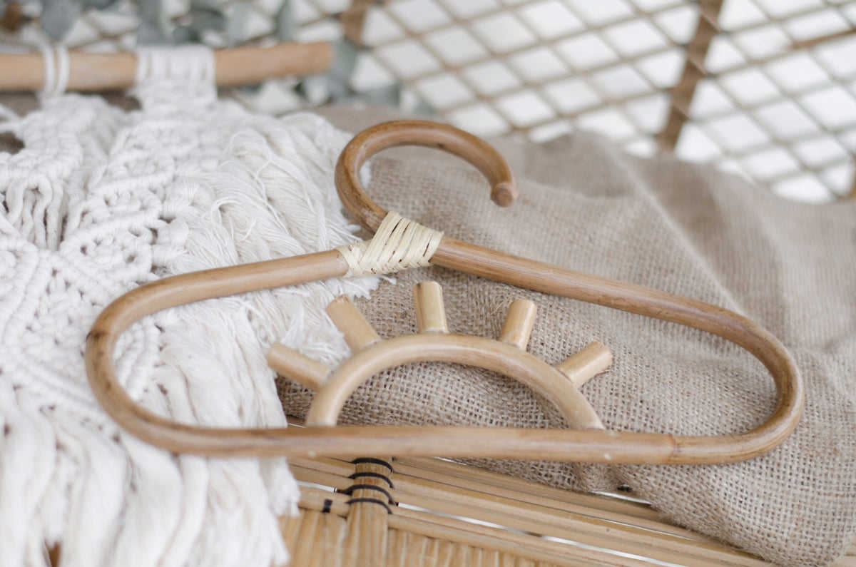 Handmade Rattan Clothing Hangers for Kids