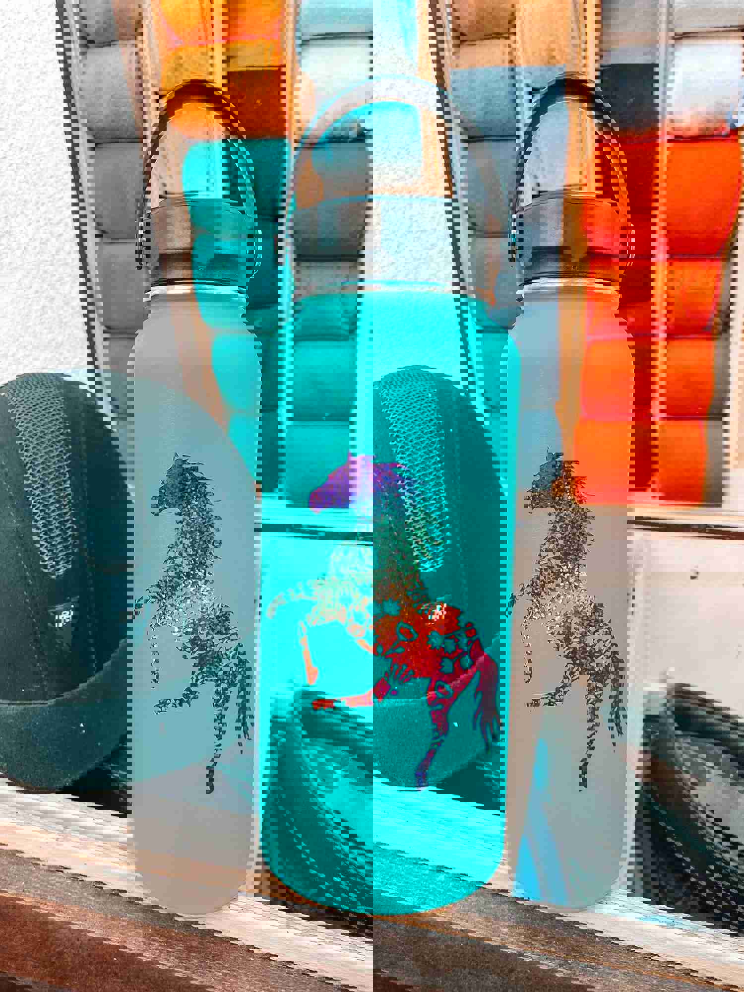 Floral Horse Decal for Water Bottles, Laptops, and More