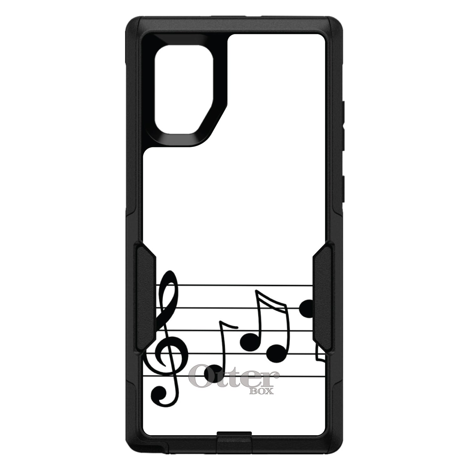 DistinctInk™ OtterBox Commuter Series Case for Apple iPhone or Samsung Galaxy - Treble Staff Music Notes