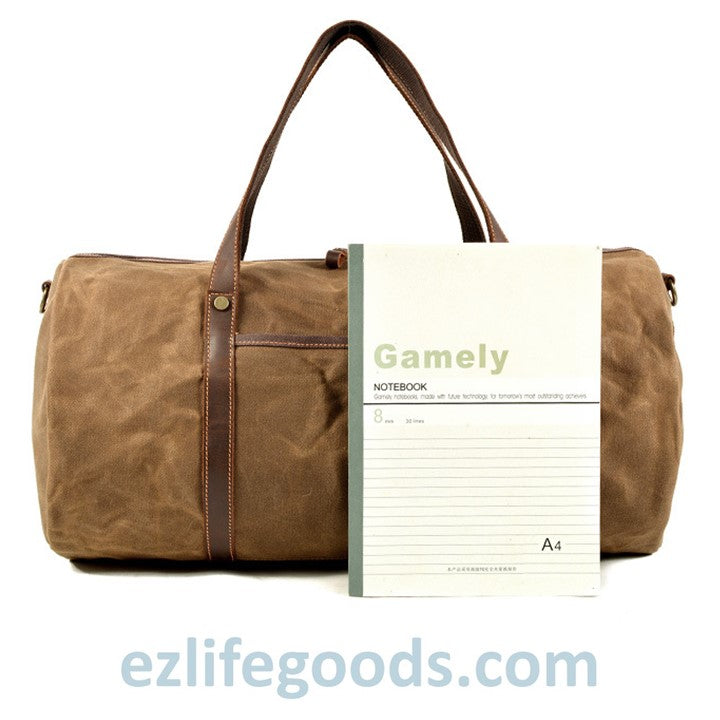 Retro Canvas and Cowhide Duffle Weekender Bag - Large Capacity Gym Bag