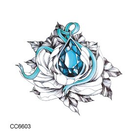 Rocooart Black White Style Temporary Tattoo Sticker - Tree Flower Leaf Rose Body Art