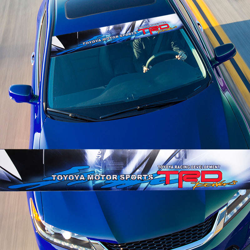 53 Windshield UV-Resistant Vinyl Banner For TOYOTA JDM TRD Racing Power Decal Sticker
