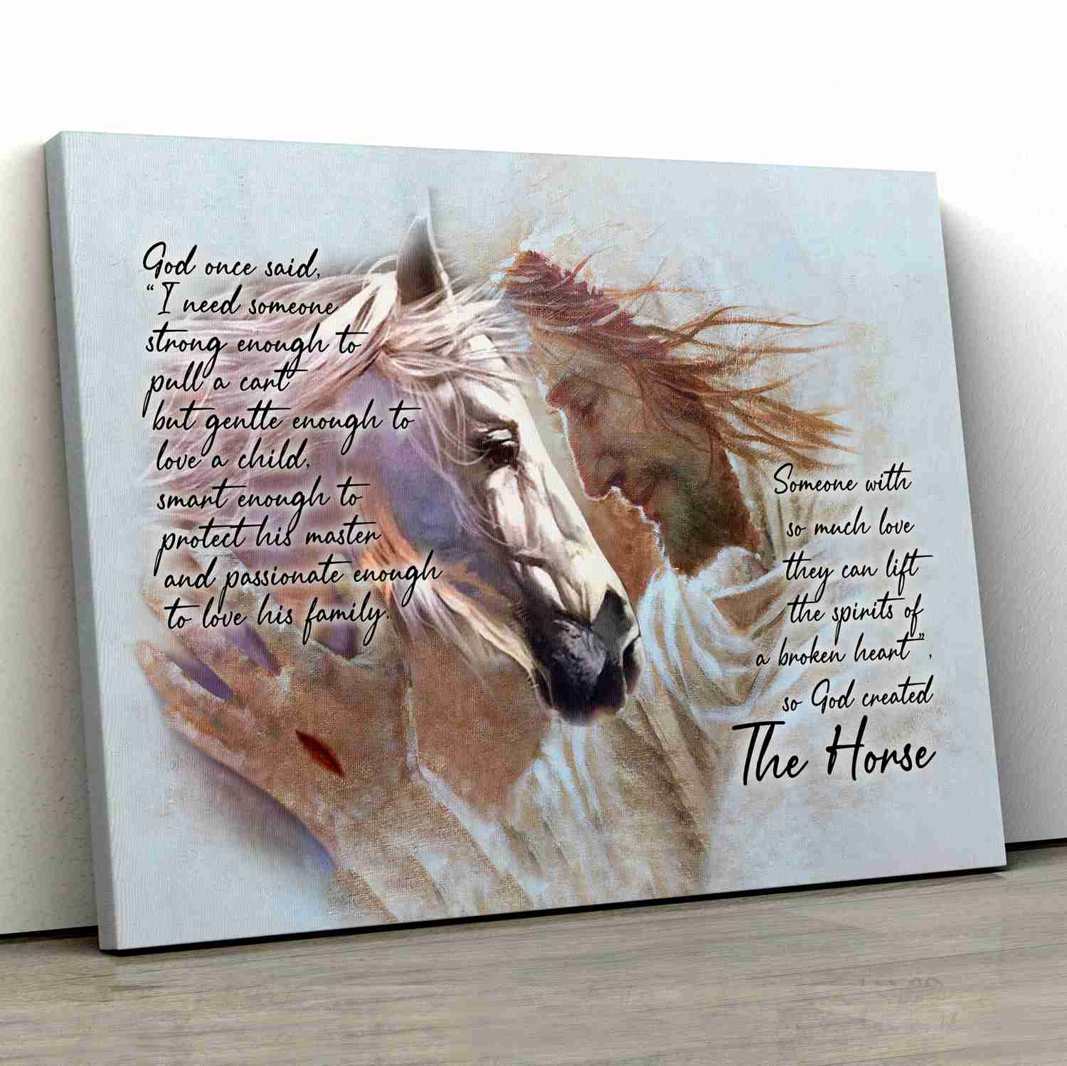 Horse Painting Canvas - Jesus Landscape Canvas Print - Wall Art