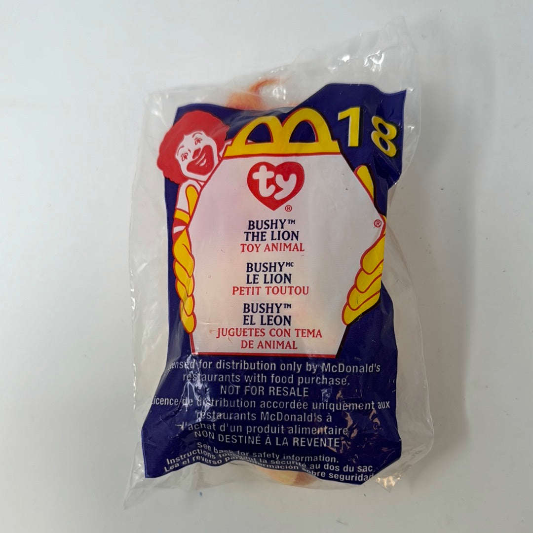 TY McDonalds Bushy The Lion Beanie Babies Sealed 2000 Collectible Toy Happy Meal
