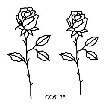 Rocooart Black White Style Temporary Tattoo Sticker - Tree Flower Leaf Rose Body Art