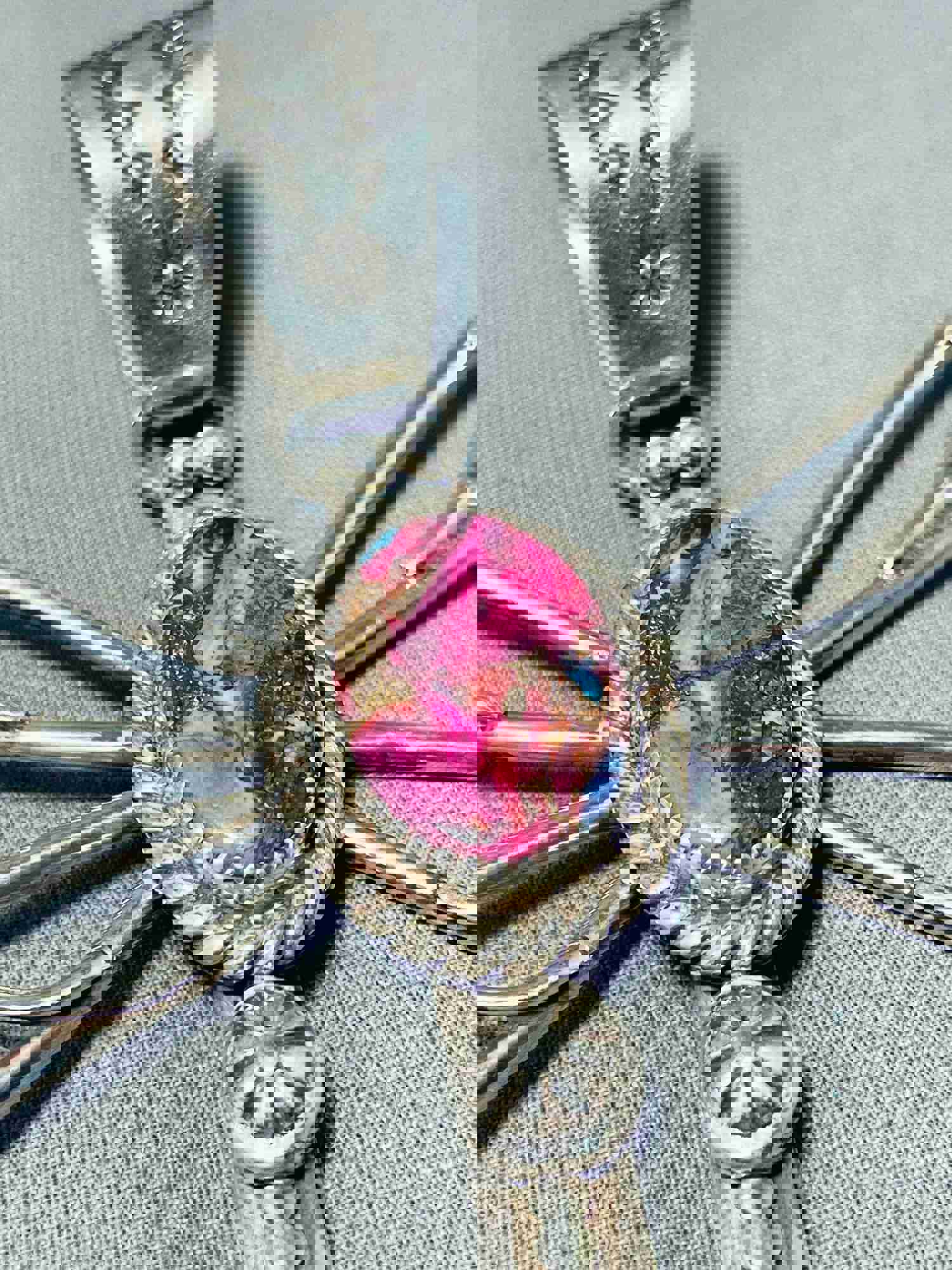 Signed Native American Navajo Purple Spiny Oyster Sterling Silver Dragonfly Pendant