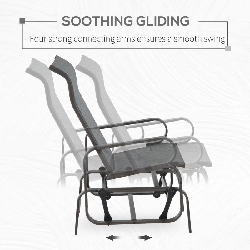 Outsunny Gliding Lounge Rocker for Indoor/Outdoor Use with Water-Resistant Material - Brown