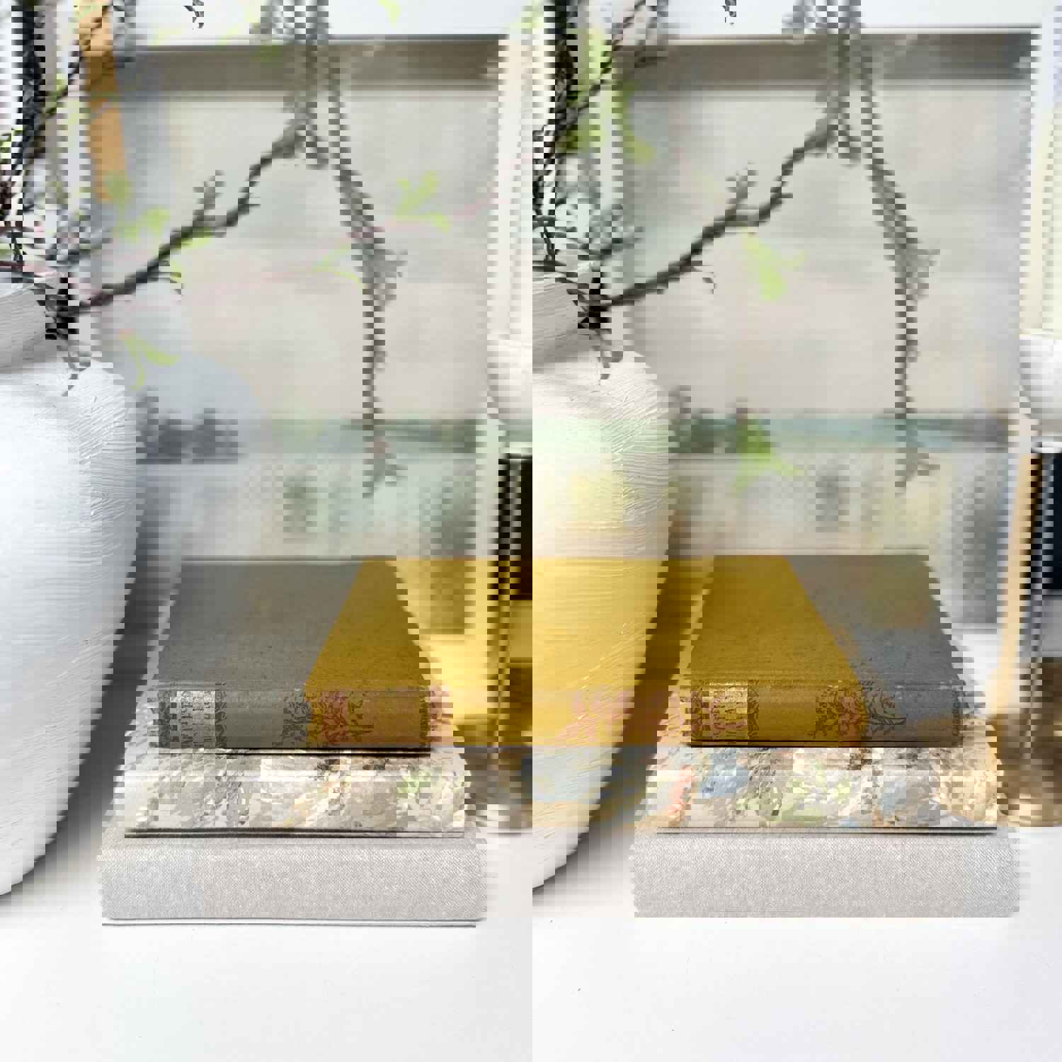 Yellow Decorative Books for Shelf Decor